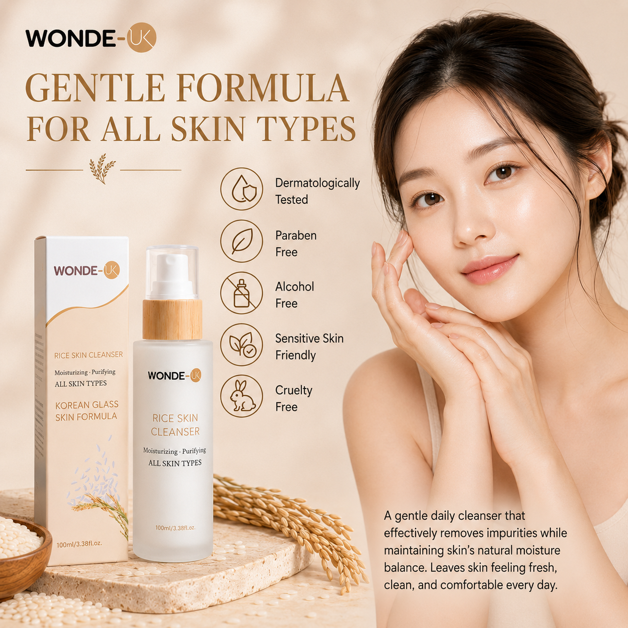 Wonde-UK Rice Skin Cleanser