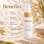 WONDE-UK Rice Skin Cleanser | Gentle Korean Rice Foam Face Wash