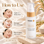 WONDE-UK Rice Skin Cleanser | Gentle Korean Rice Foam Face Wash