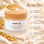 WONDE-UK Rice Skin Cream | Korean Rice & Ceramide Face Moisturiser