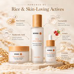 WONDE-UK Rice Skincare Set (3-Step) | Korean Toner, Serum & Cream