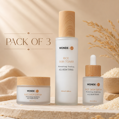 Wonde-UK Rice Skincare Set – Toner, Serum & Cream