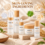 WONDE-UK 5-Step Rice Skincare Set | Cleanser, Toner, Serum, Cream & SPF50+
