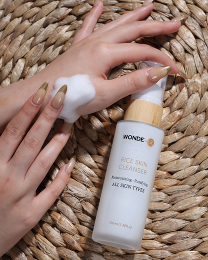 Wonde-UK Rice Skin Cleanser Foam – Gentle Brightening Daily Face Wash, Deep Clean, Hydrate & Glow Naturally, Pore-Refining Foam