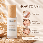 WONDE-UK Rice Sunscreen SPF50+ PA++++ | Lightweight, No White Cast
