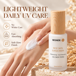 WONDE-UK Rice Sunscreen SPF50+ PA++++ | Lightweight, No White Cast