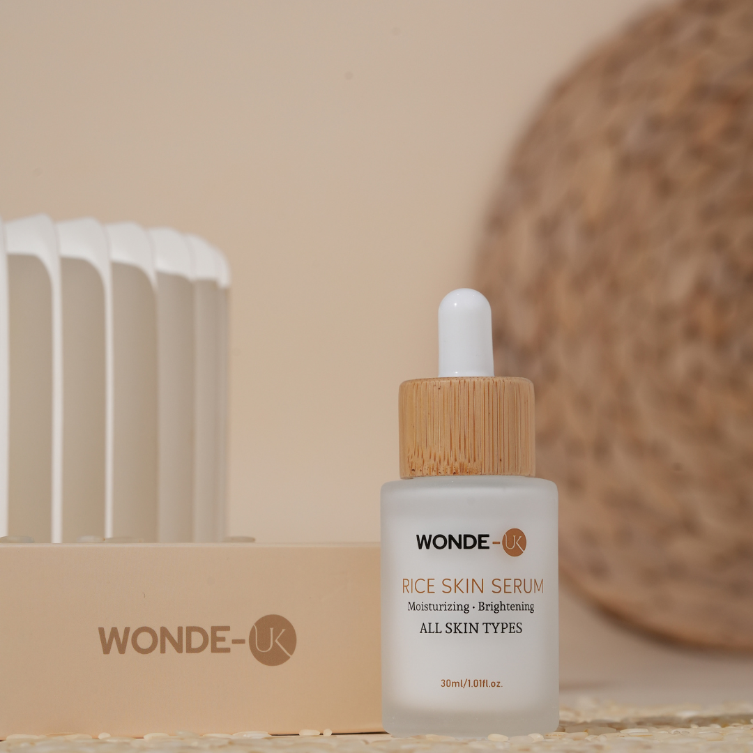 Wonde-UK Rice Skin Care Set - Pack of 5 Includes Cleanser, Toner, Serum, Cream & Sunscreen for All Skin Types