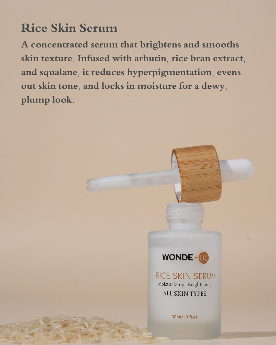 Wonde-Uk Rice Skincare Set – Serum, Toner, Cream